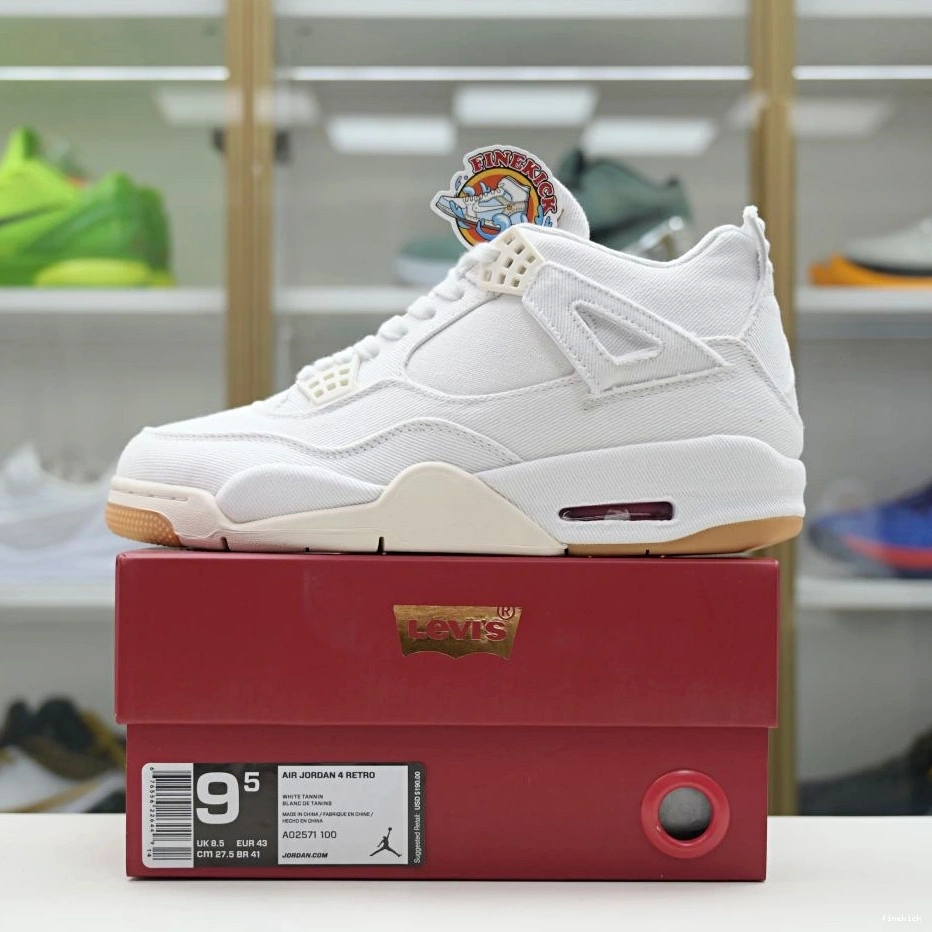 white Jordan Air Jordan tag) 4 levis (levis 0814